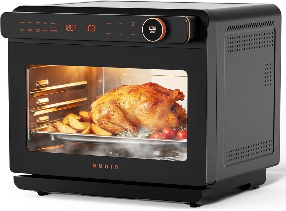 OUNIN 24L Steam and Air Fryer Combo Oven, 11-in-1 Convection with Stea