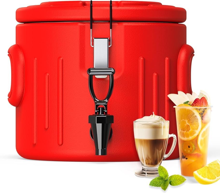 Insulated Beverage Dispenser 2 Gallon: Hot & Cold, 304 Stainless Steel