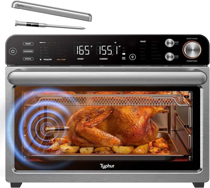 Typhur Sync AI Smart Air Fryer Toaster Oven Combo with Wireless Thermo