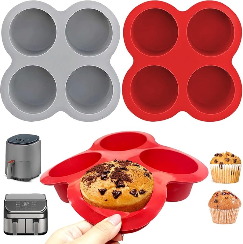 3 Pack 4-Cup Dishwasher Safe Egg Bite Molds for Air Fryer, BPA Free, E