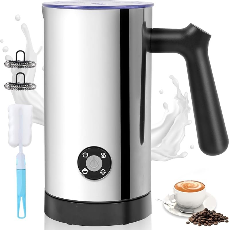 4-in-1 Electric Milk Frother and Steamer 10.6oz Automatic Hot & Cold F