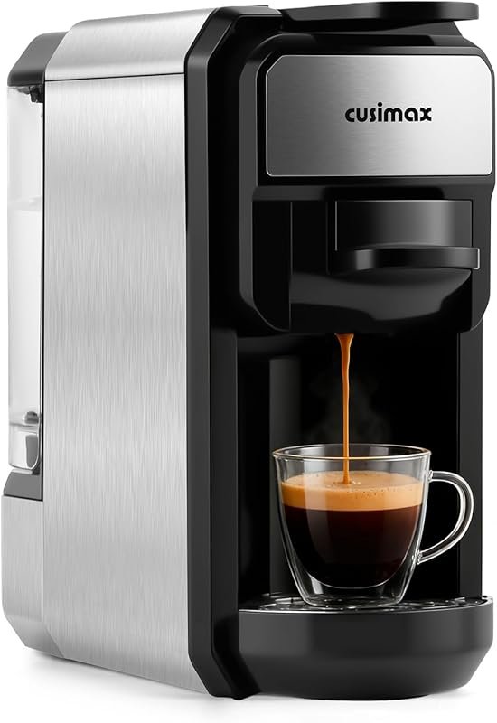CUSIMAX Espresso Machine Compatible with Nespresso Pods, 19Bar, Adjust