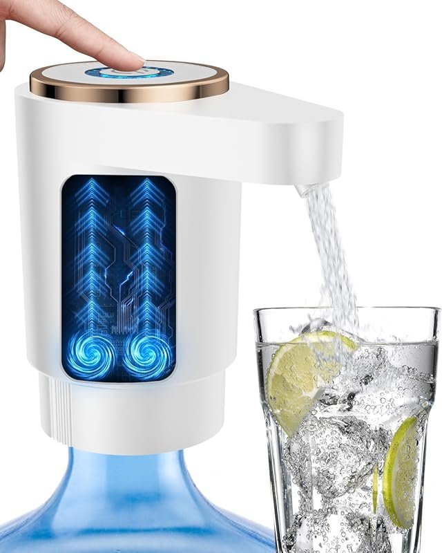 Portable Electric Water Jug Pump for 5 Gallon Bottles with USB-C Charg