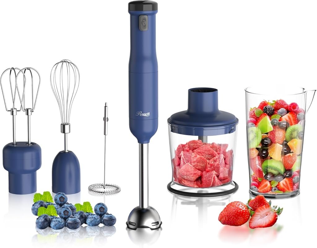 Rosewill 6-in-1 Cordless Immersion Blender with Heavy Duty Motor for S