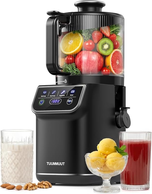 TUUMIIST 3-in-1 Smart Touch Slow Juicer, 6.5