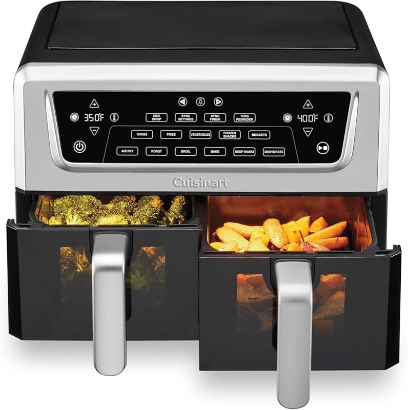 Cuisinart Dual Basket Air Fryer 11Qt, 6 Functions, Sync Finish & Toss 