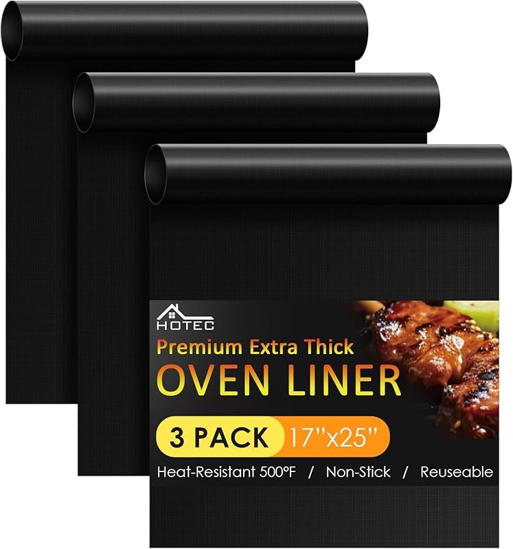 HOTEC 3 Pack Heat-Resistant Oven Liners – 17