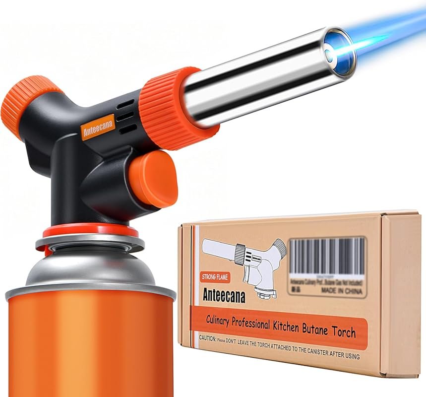 Butane Cooking Torch with Adjustable Flame & Reverse Use for Culinary 
