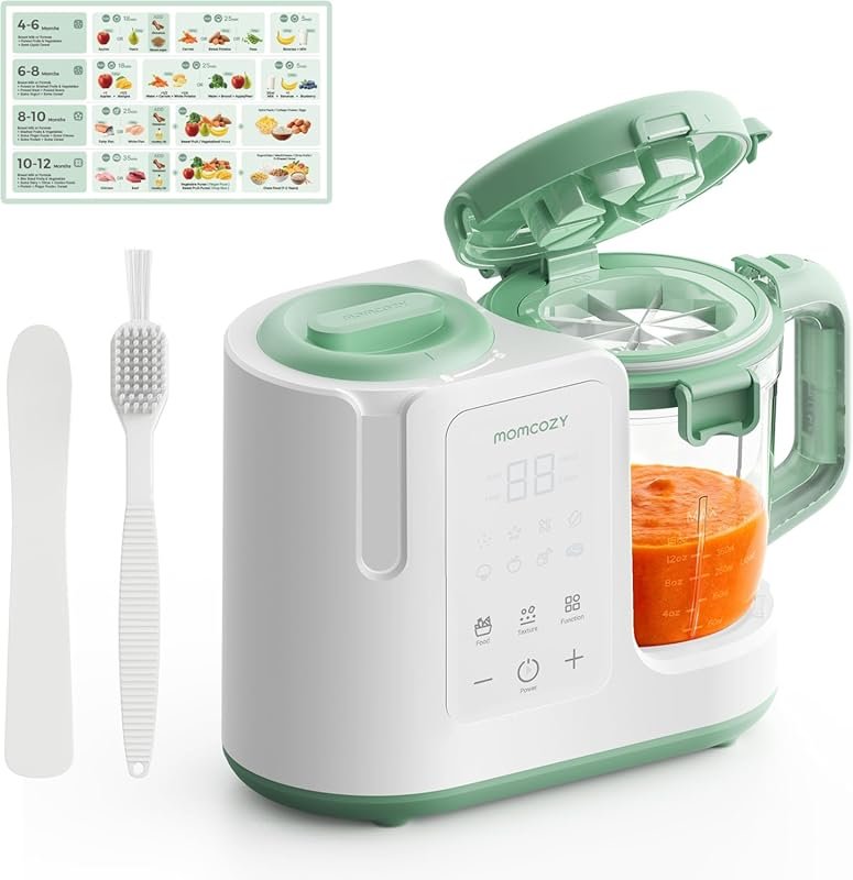 Momcozy AutoMeal Baby Food Maker with Large Cup, Self-Cleaning & 3-Sta