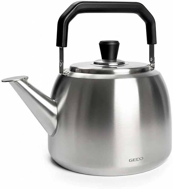 GEDO 304 Food Grade Whistling Tea Kettle, 4L/4.22QT, Stovetop for Gas 