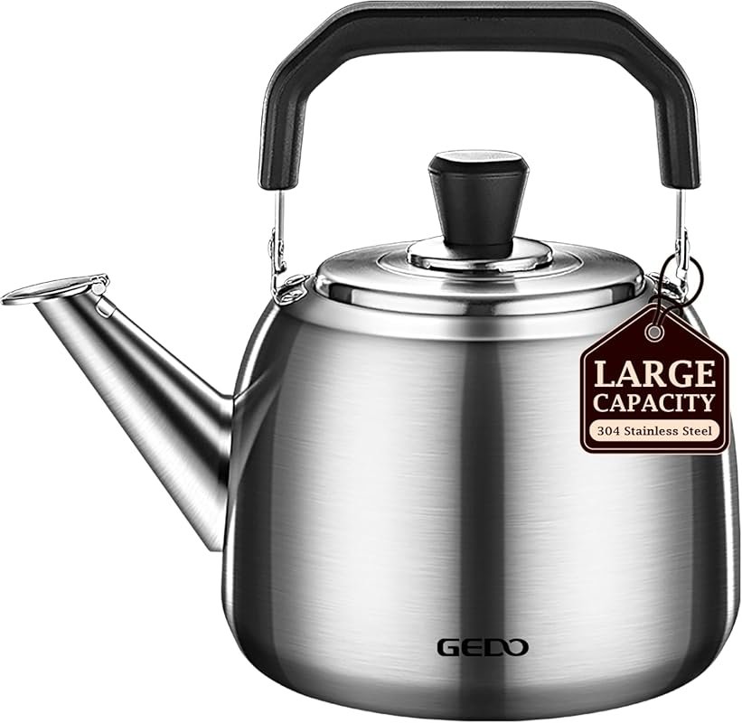 GEDO Stainless Steel Whistling Tea Kettle – 304 Food Grade, Large Capa