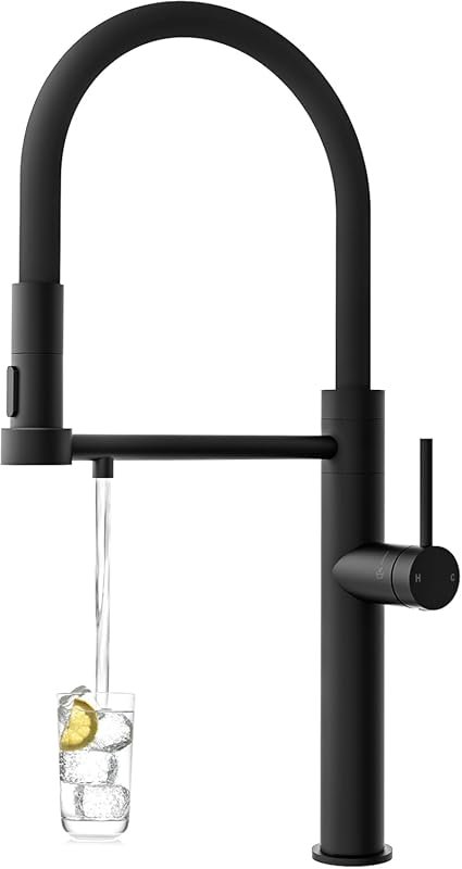 Tohlar 3-Way Black Kitchen Faucet with Water Filter, 3-in-1 Pull Out S
