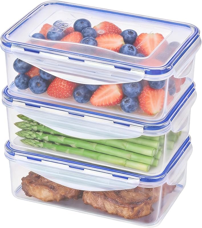 KIGI Food Storage Containers, 4 Sided Locking Lids, Airtight, Leak-Pro