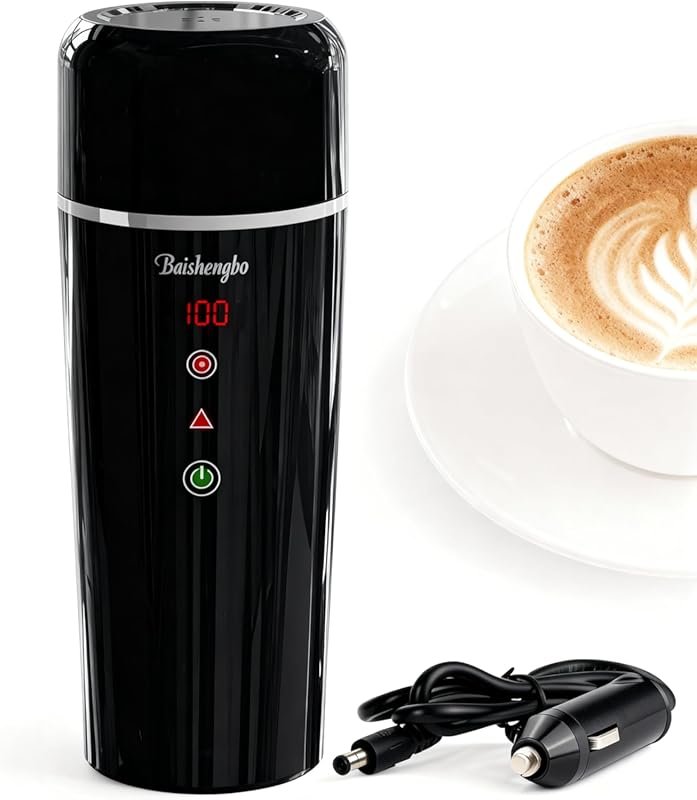 12V/24V Car Electric Kettle with Auto Stir, IPX7 Waterproof & Keep-War