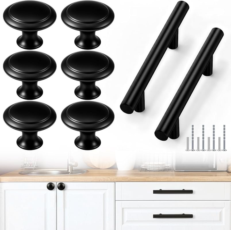 Yookeer 30 Pack Matte Black Cabinet Pulls & Knobs, 5-Inch Drawer Pulls