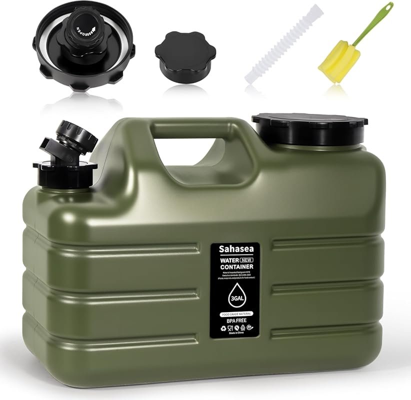 Portable 3 Gallon BPA-Free Water Jug with Leak-Proof Spigot for Campin