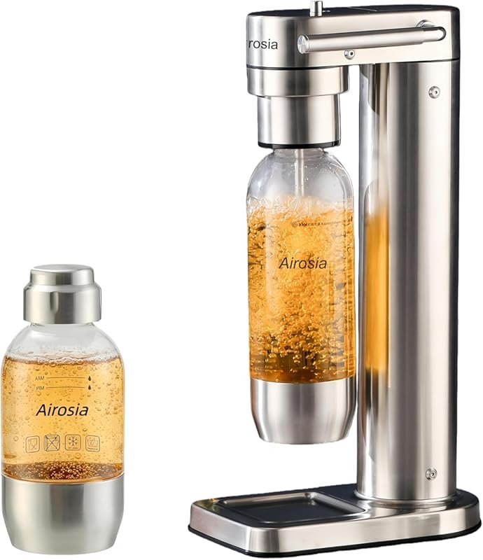 Airosia Soda Maker Machine with 304 Stainless Steel Sparkling Water Ma