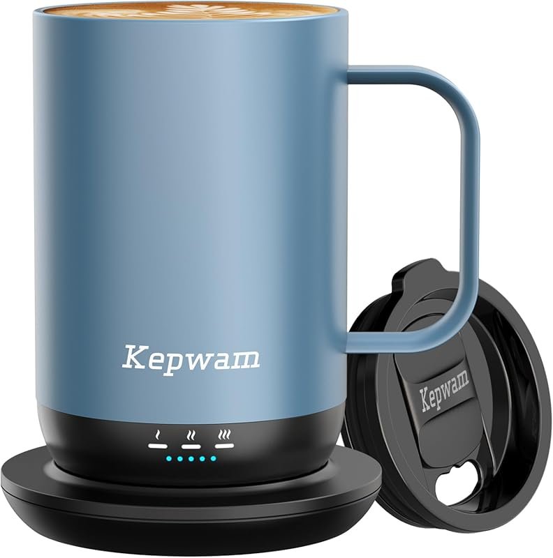 Kepwam T1-16oz Fast Heating Smart Mug with App & Button Control – Perf