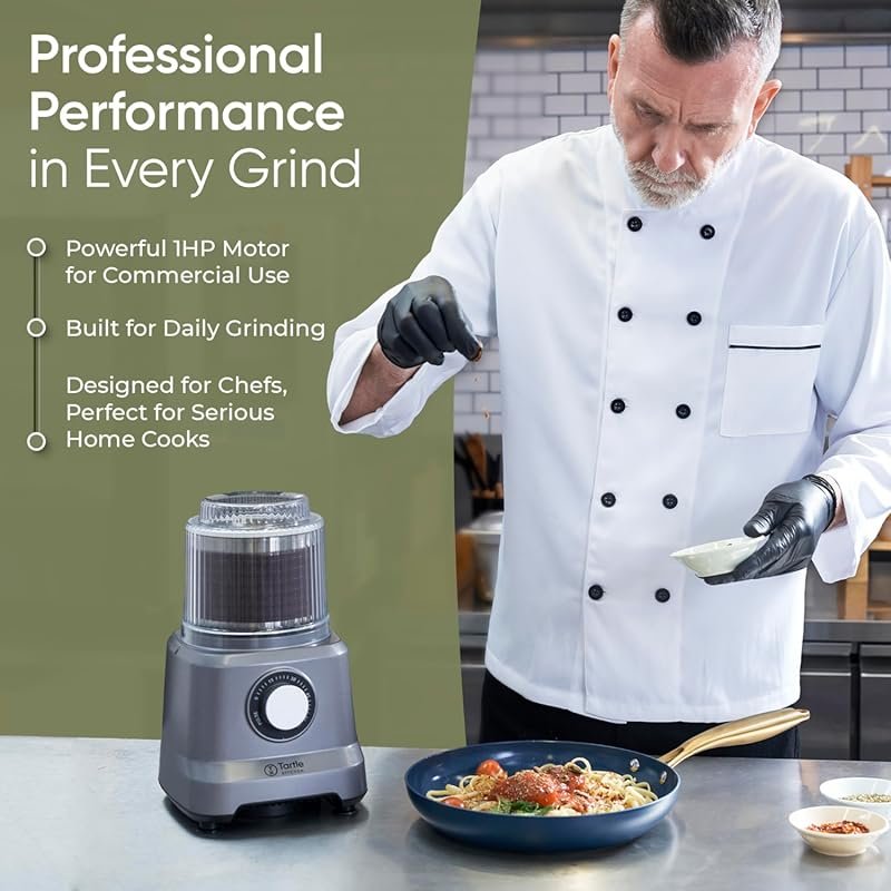 750W Commercial Electric Grinder with Timer Pulse for Coffee, Herbs & 