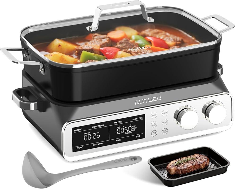 N21NA Pro 10 Quart Programmable Multi-Cooker with Grill Pan & Steaming