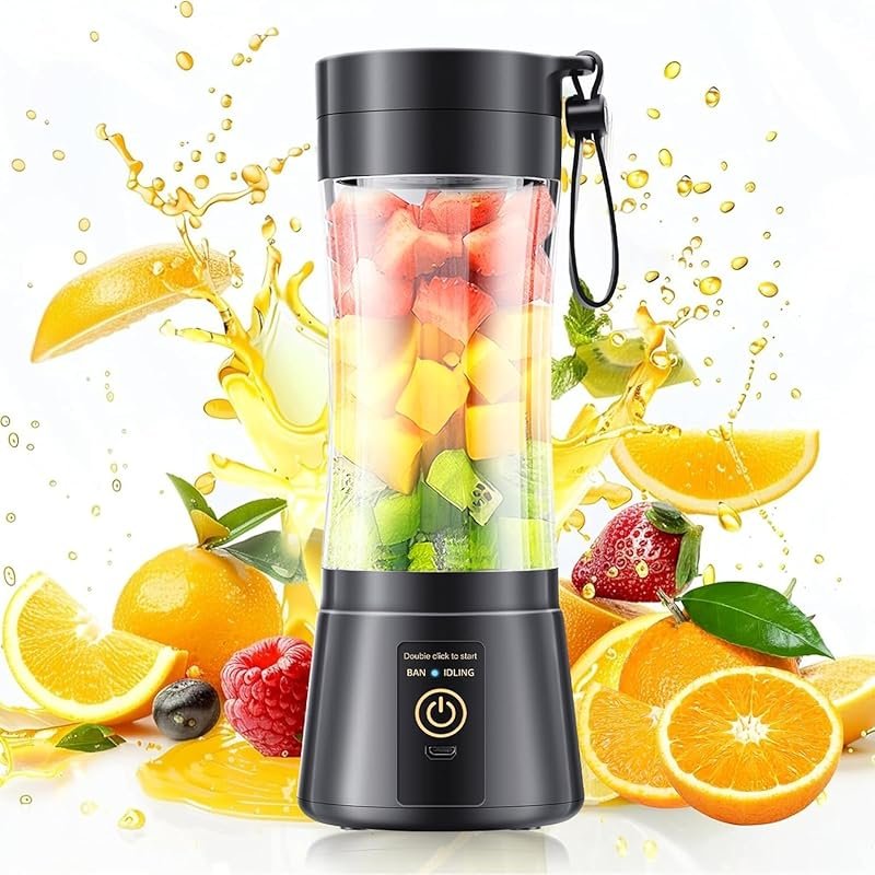 USB Rechargeable Portable Blender with 6 Blades for Shakes, Fruits & V