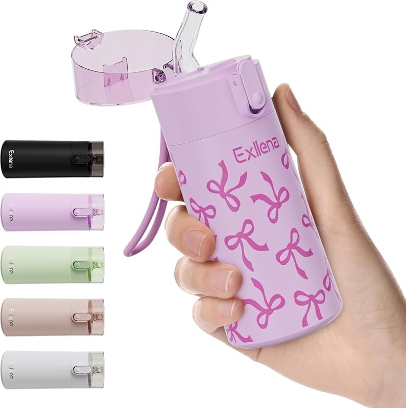 5oz Small Water Bottles with Straw, Leak-Proof One-Hand Open Design fo