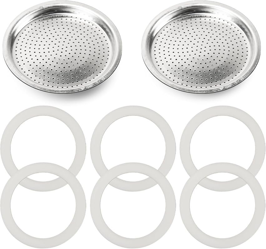 Moka Pot Replacement Parts – Silicone Gasket & Aluminum Filter Plate C