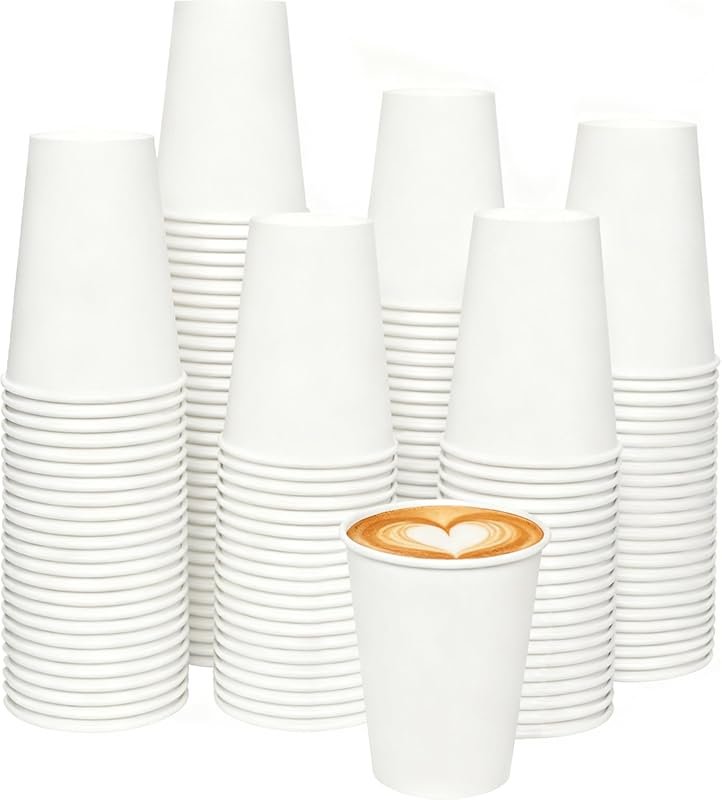 120ct 12oz Disposable Paper Coffee Cups – Thickened, Food-Grade, Ideal