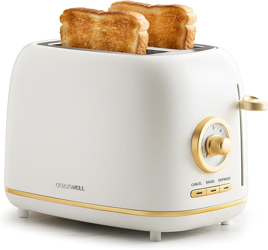 2-Slice Retro Stainless Steel Toaster with 1.5” Wide Slots, Bagel, Can