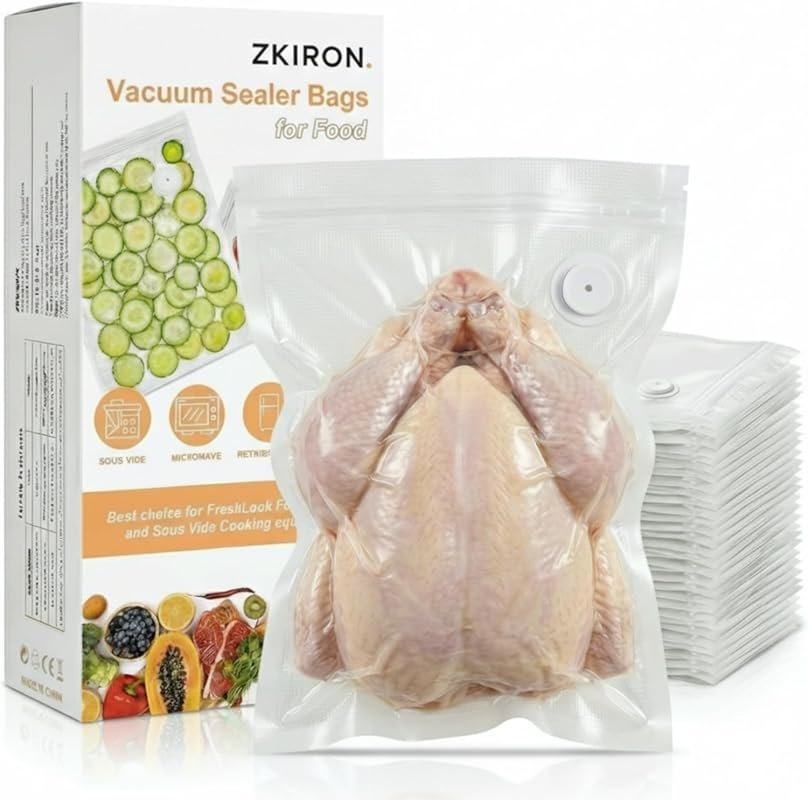 Extra Large Reusable Vacuum Bags with Double Zipper, BPA-Free, Safe fo