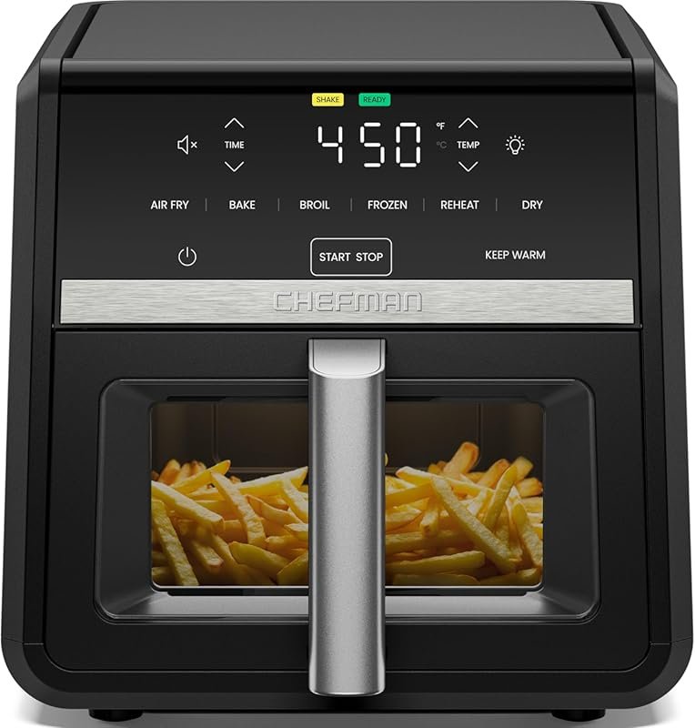 Chefman 9 Qt TurboFry 7-in-1 Air Fryer, 450°F for Crispy Results, XL W