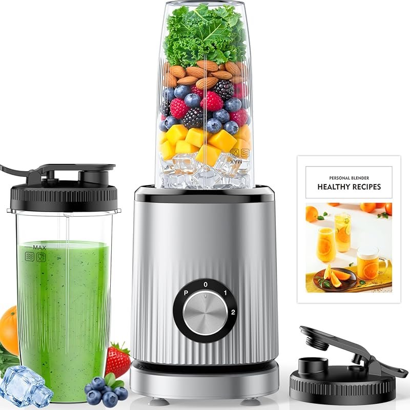 Turelar Portable Blender with 2x 24oz Cups & Extra Lid, Personal Smoot