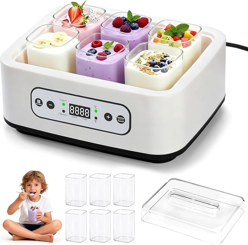 Probiotic Yogurt Maker with 36-Hour L. Reuteri & Adjustable Temp & Tim