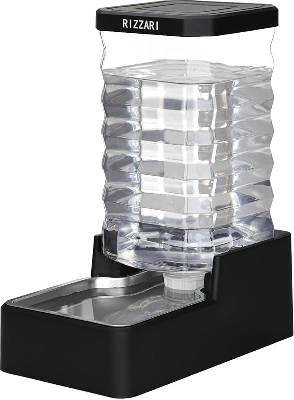 RIZZARI 10L Gravity Dog Waterer, Anti-Tip Base, Leak-Proof Auto Refill