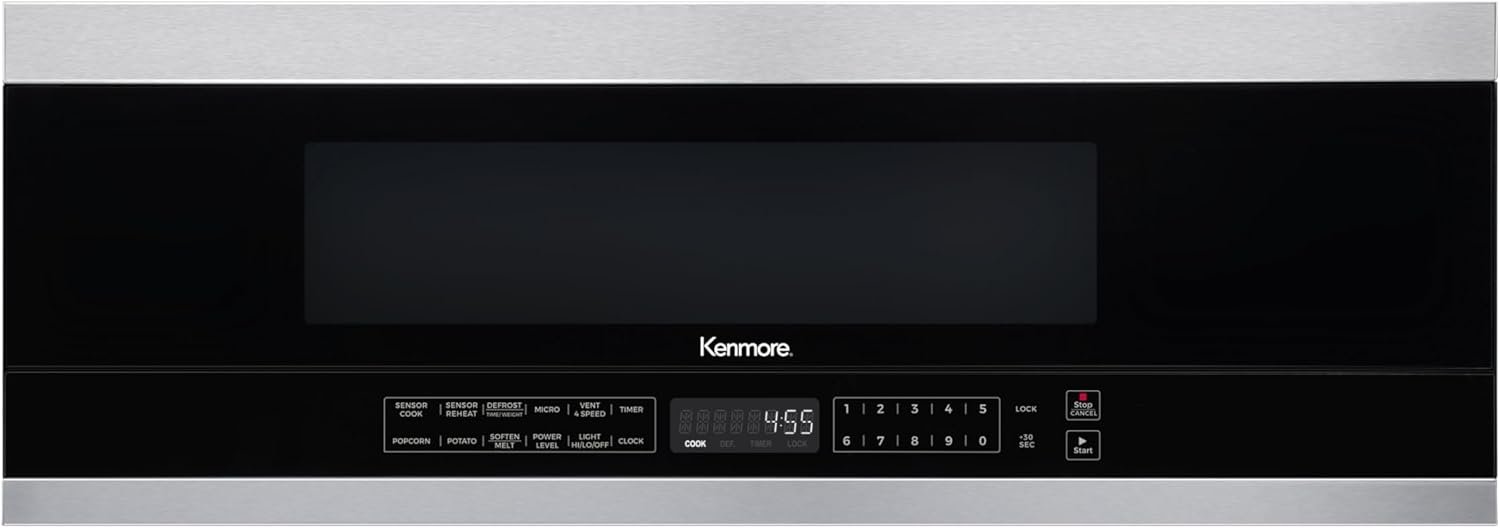Kenmore Over The Range Microwave Hood Combo, 1.2 Cu.Ft, Steam & Sensor