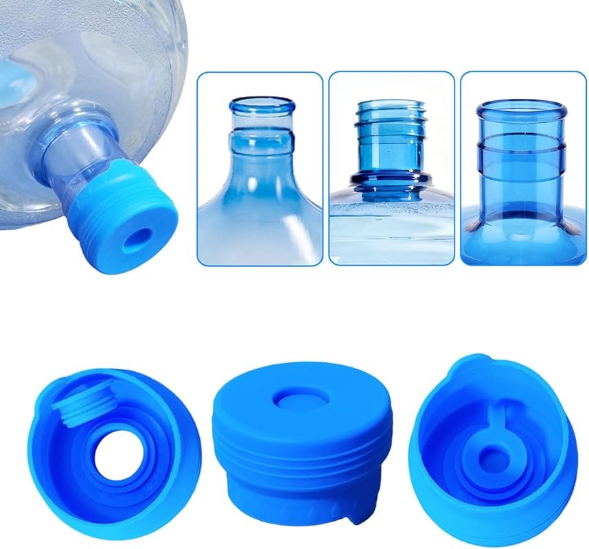 3-Pack Upgrade 3 & 5 Gallon Silicone Caps, Non-Spill 55mm Replacement 