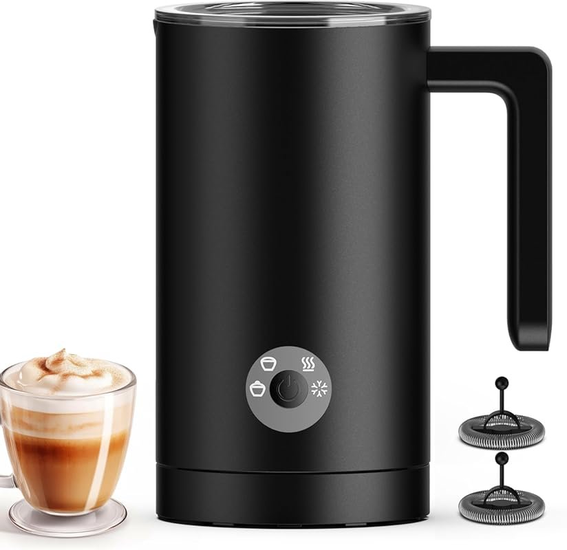 Electric Milk Frother 4-in-1 Automatic Hot & Cold Foam Maker for Latte