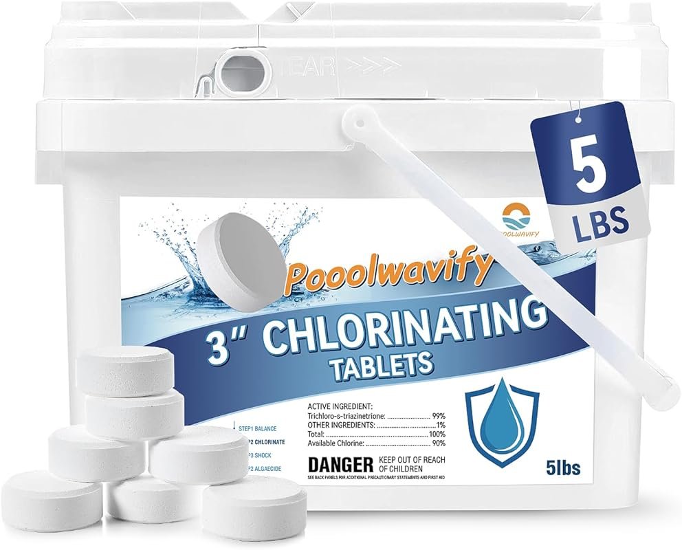 3 Inch Slow-Dissolving Trichlor Chlorine Tablets for Pools & Spas – 90