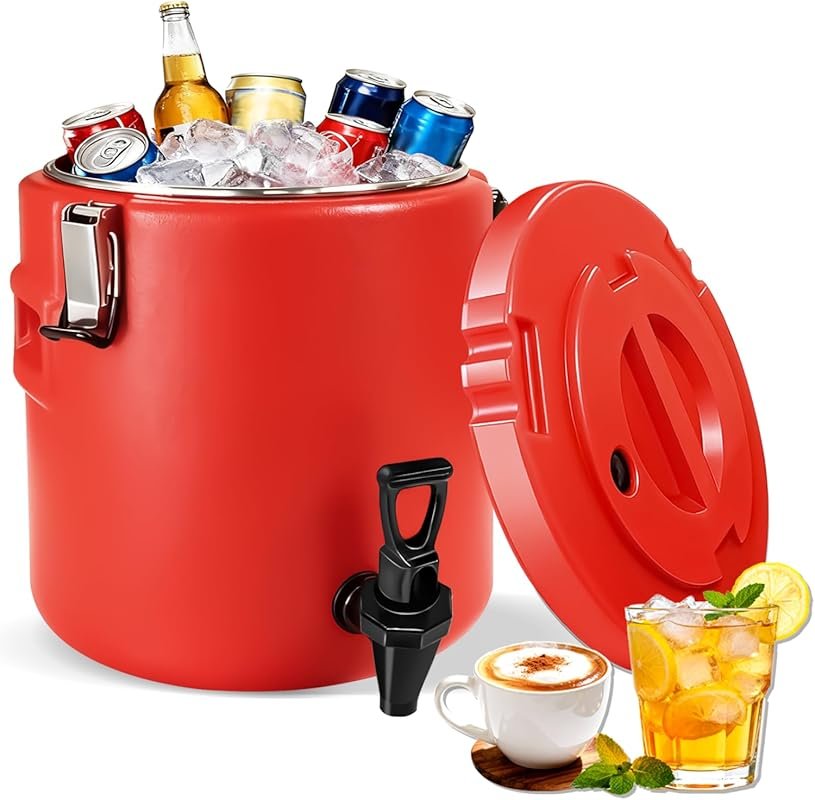 10L Insulated Drink Dispenser: 304 Stainless Steel, Hot & Cold, Portab