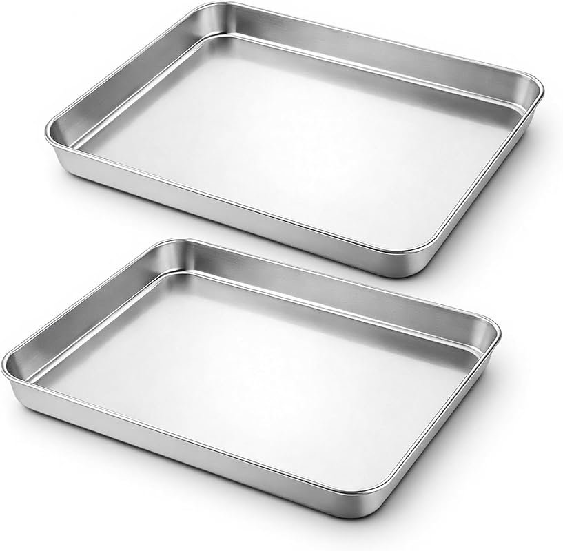 2Pcs Stainless Steel Baking Sheets – 11x9.2