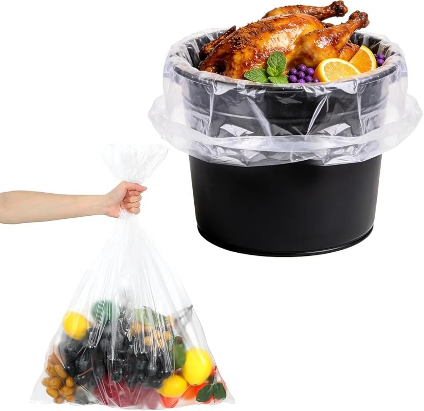 100-Pack 5-Gallon Heavy Duty Brine Bags, 1.5-Mil Clear Turkey Brine & 