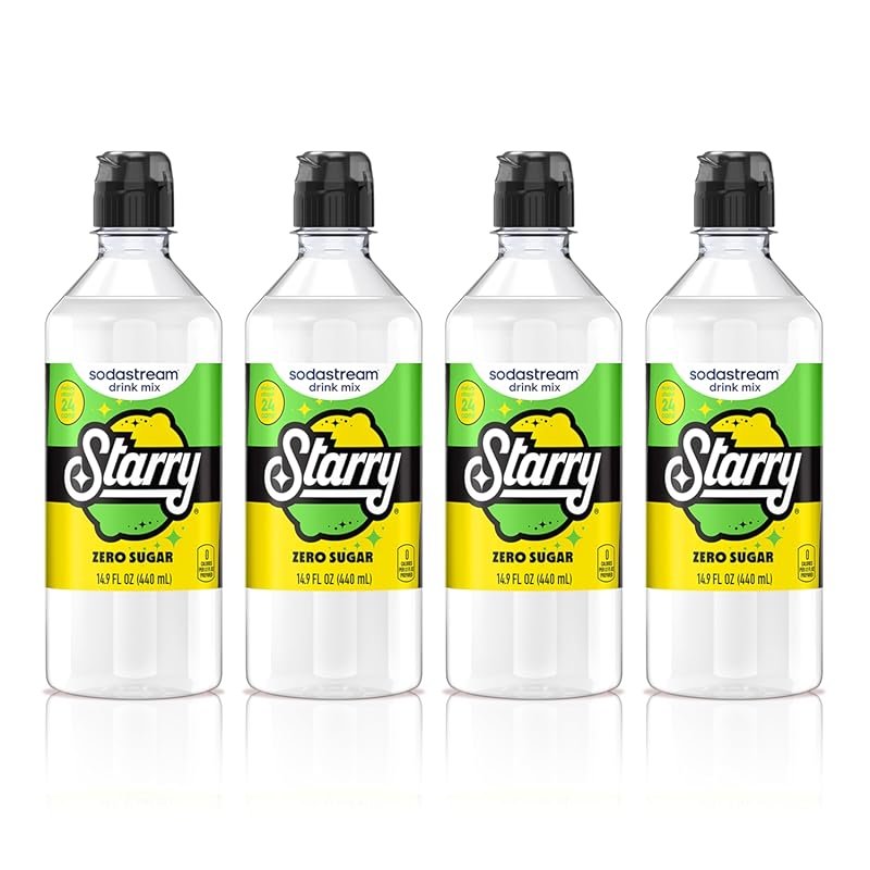 SodaStream Starry Zero New Pour Beverage Mix Bottles 14.9 Fl Oz (Pack 