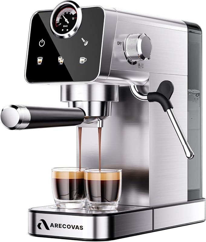 Arecovas 20-Bar Touch Screen Espresso Machine with 41oz Tank for Cappu