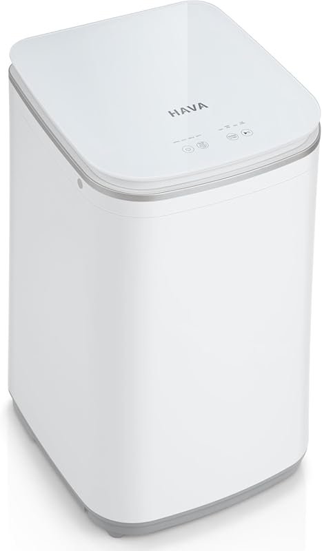 HAVA 0.8 Cu.Ft Mini Fully Automatic Washer & Spin Dryer with Hot Wash 
