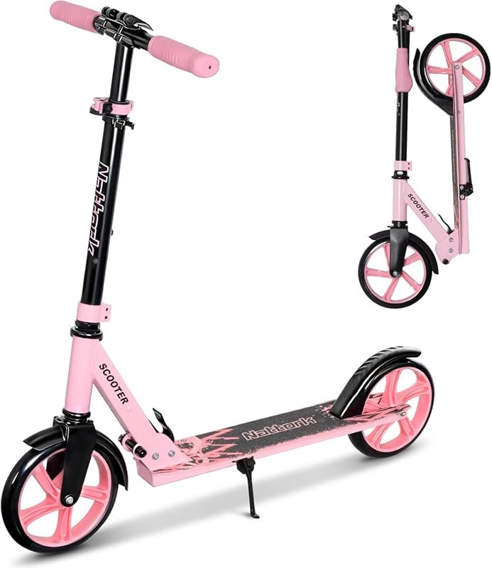 Nattork Scooter for Kids 6+, Teens & Adults – Adjustable Height, Foldi