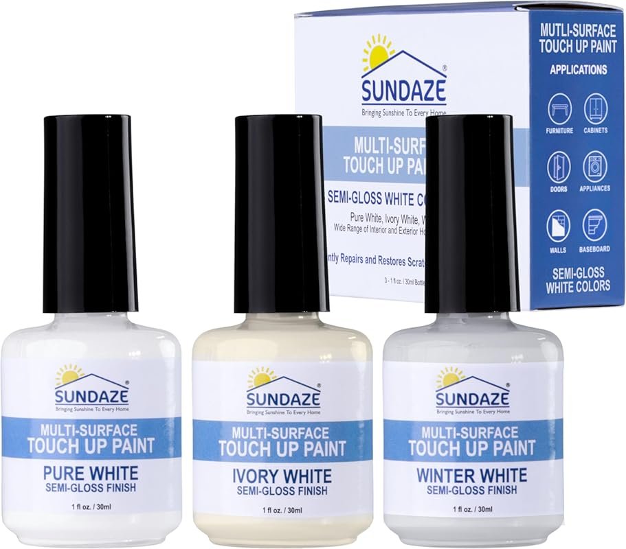 Sundaze Semi-Gloss White Touch-Up Paint Pen Kit – 3 Shades, Instantly 