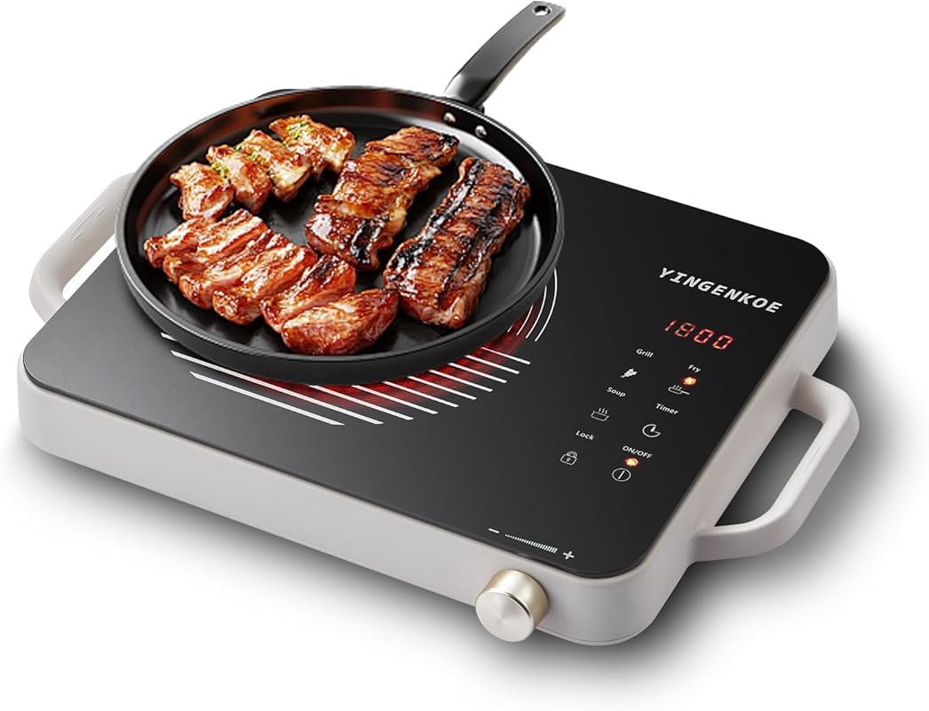 1800W Ceramic Glass Electric Burner with Quick Heat & Easy Clean for A