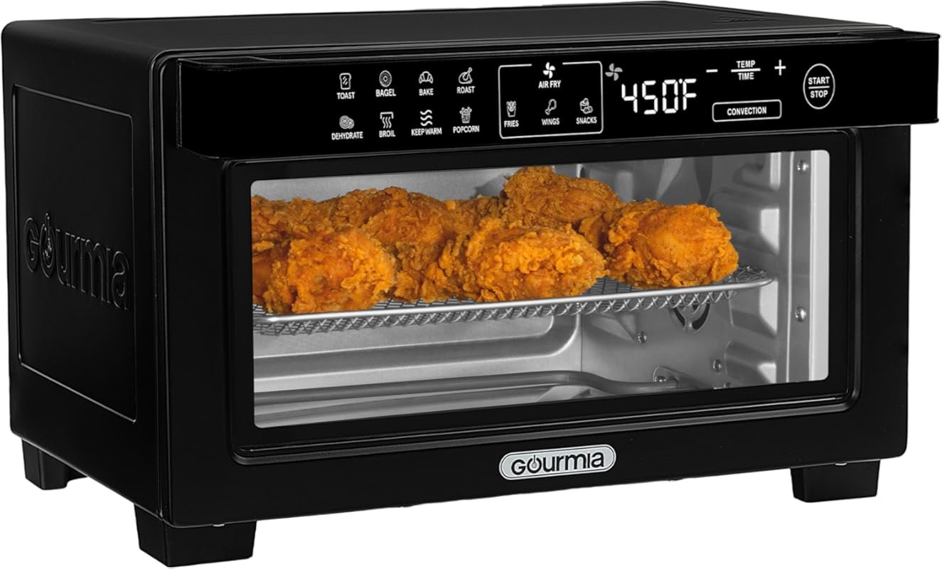 Gourmia Digital Air Fryer Toaster Oven: Convection Mode, 4-Slice, 12 P