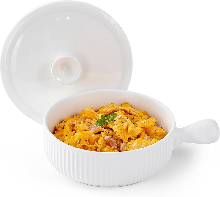 EliteVibe Ceramic Microwave Egg Scrambler with Lid, BPA-Free & Non-Tox