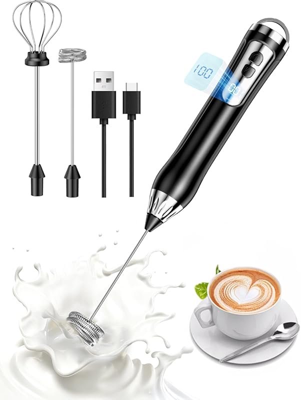 Rechargeable IP67 Waterproof High-Speed Handheld Coffee Frother for La